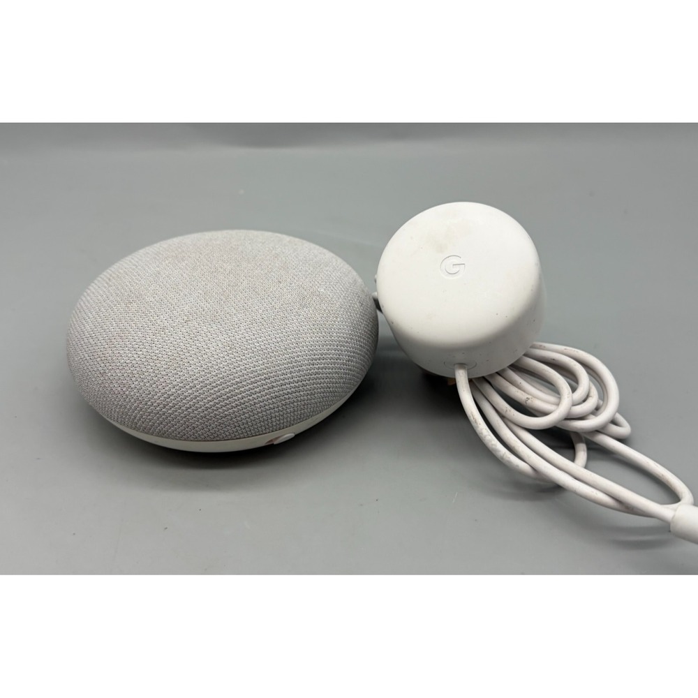Google Nest Mini (2nd Gen) Smart Speaker & Cable - Chalk - Tested